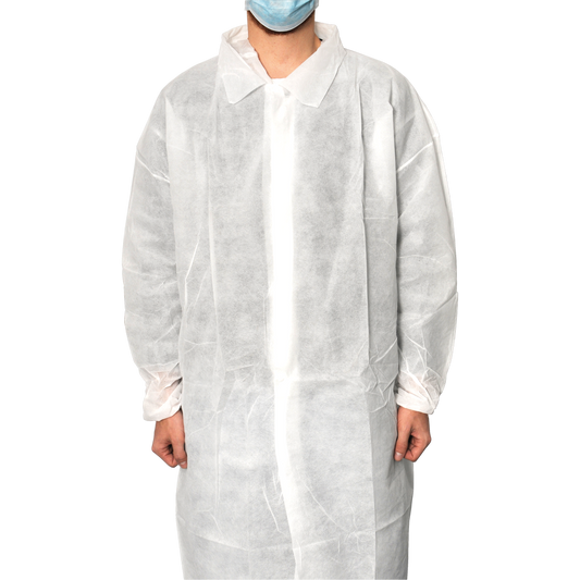 MaiMed-Coat V, bezoekersjas van fleece met 4 drukknopen, ca. 120 cm