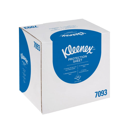 Ein grüner, ungeöffneter Karton mit der Aufschrift "Kleenex® Ärzterollen" der Kimberly-Clark GmbH enthält 4 Spenderboxen mit je 100 Blatt - ideal für den Versand, die Lagerung und die Verwendung in medizinischen Einrichtungen.
