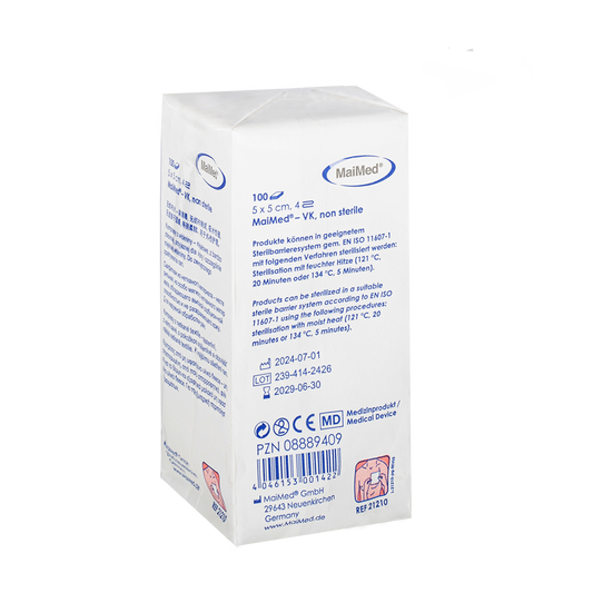 MaiMed-VK niet-steriele fleecekompressen à 100 stuks/papieren zak