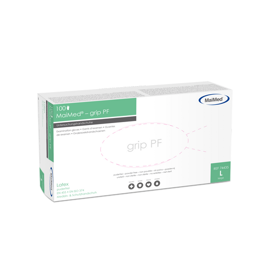 MaiMed-grip PF, niet-steriele, poedervrije latex onderzoekshandschoenen