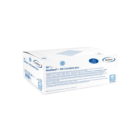 MaiMed-FM C plus., masker, unst. met rubberen operatiemasker, niet-steriel, 3-laags, blauw, 50 stuks/doos | Doos (50 stuks)