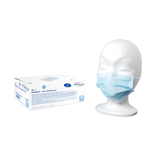 MaiMed-FM C plus., masker, unst. met rubberen operatiemasker, niet-steriel, 3-laags, blauw, 50 stuks/doos | Doos (50 stuks)