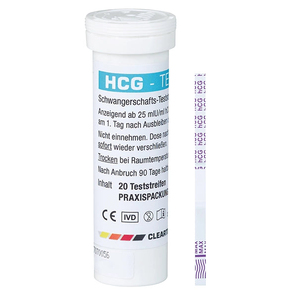Duidelijke test HCG -zwangerschapsteststrips - 20 stuks | Pack (20 tests)