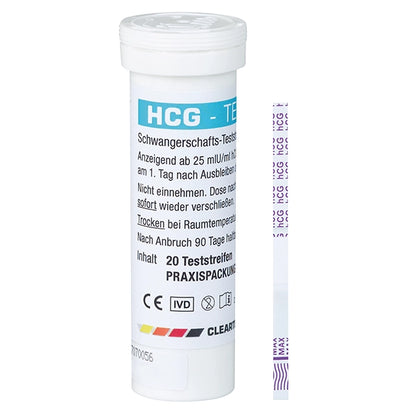 Duidelijke test HCG -zwangerschapsteststrips - 20 stuks | Pack (20 tests)