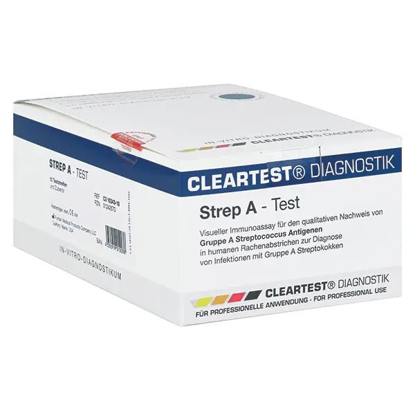 Verpakking Cleartest Strep A-teststrips: 25 teststrips | Pakket (25 testen)