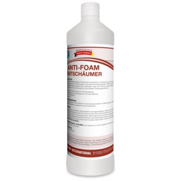 De Arcora Anti-Schuim Ontschuimer (1 l) van Arcora International GmbH komt in een witte kunststof fles met rood-witte opschrift, meertalige handleiding en schroefdop - ideaal voor industriële reinigingsprocessen.