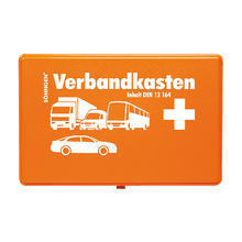 Lege auto-EHBO-doos van kunststof, oranje