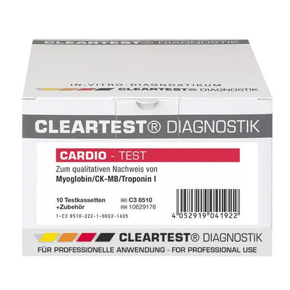 Cleartest Cardio, verpakking: 5 testcassettes Myoglobine/CK-MB/Trop I | Pakket (5 testen)