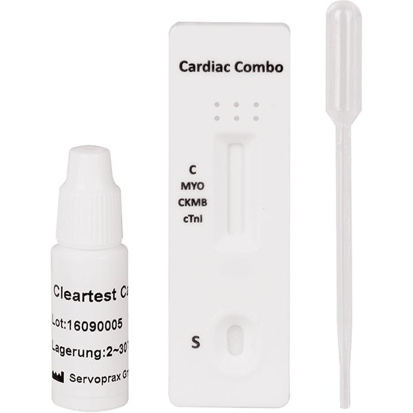Cleartest Cardio, verpakking: 5 testcassettes Myoglobine/CK-MB/Trop I | Pakket (5 testen)