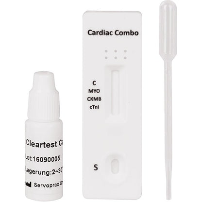 Cleartest Cardio, verpakking: 5 testcassettes Myoglobine/CK-MB/Trop I | Pakket (5 testen)