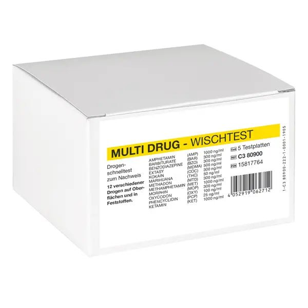 Cleartest Multi Drug veegtest 12-voudige medicijncombinatie, testplaat