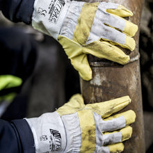 NITRAS UNIVERSAL, kunstleren handschoenen, natuurlijke kleur / geel, EN 388 katoen | Pakket (12 paar)
