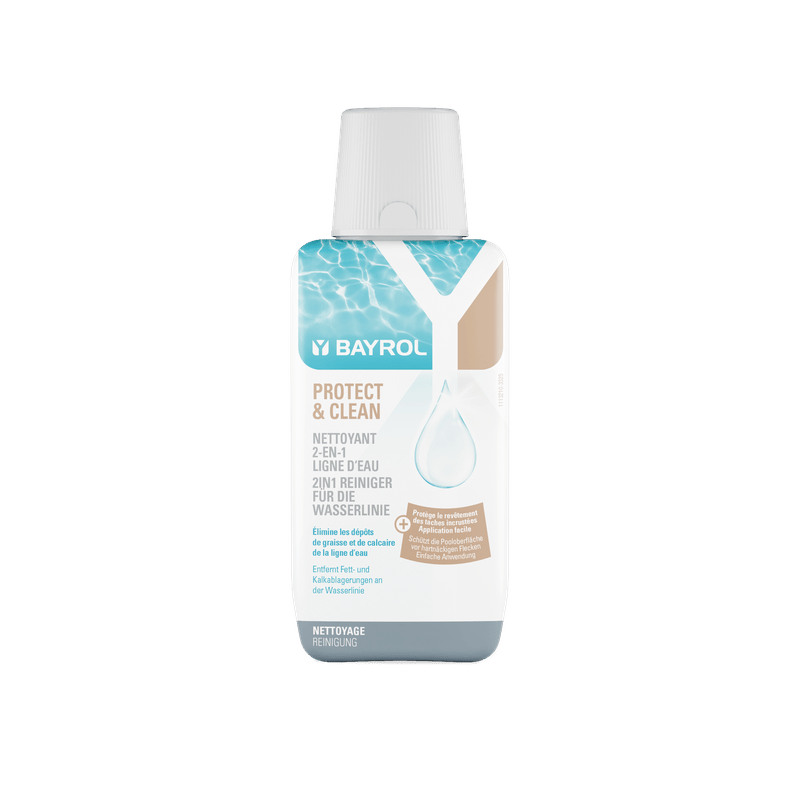 BAYROL Protect & Clean 350 ml waterlijn gedurende het seizoen, geheel zonder zoutzuur