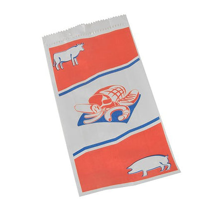 De PAPSTAR GmbH kraftpapier slagerszak (28x14x6 cm, wit met opdruk, krimpfolie, 1000 stuks) is ideaal voor slagerijen - robuuste vleeszakken met bedrukte dieren- en vleesmotieven voor professioneel gebruik.