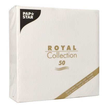 De PAPSTAR 50 servetten "ROYAL Collection" 1/4-vouw, wit, van de PAPSTAR GmbH omvatten 50 hoogwaardige papieren servetten in het royale formaat van 40 x 40 cm.