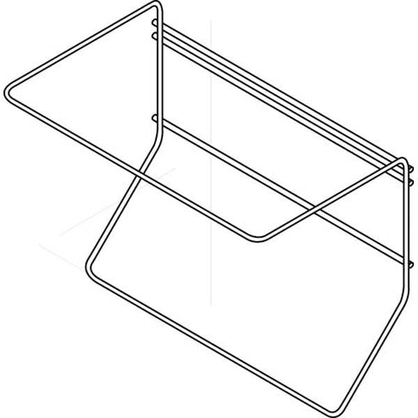 Verheven uitzicht: Eenvoudige draadframe-kannisterhouder 1 x 5 liter van roestvrij staal van Diversey Deutschland GmbH & Co. OHG, met open zijkanten en twee bovenstangen - ideaal voor de efficiënte opslag van een 5-liter kannister.