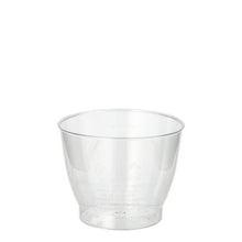 Ein klarer Starpak 15 Trinkbecher aus robustem PS, 0,1l Fassungsvermögen, Ø 6,8cm/5,4cm, steht aufrecht vor einem schlichten weißen Hintergrund. Der Kunststoffbecher ist glasklar und wird im 15er-Pack mit Schrumpffolie geliefert.