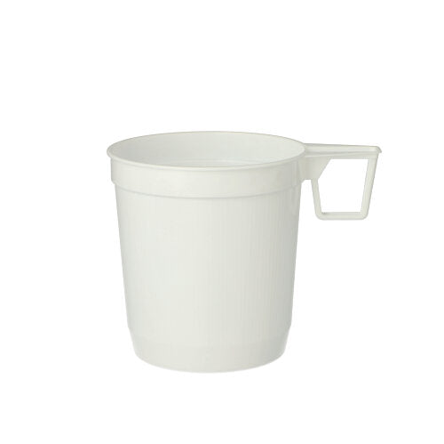 De Starpak 40 koffiekopjes (0,25 l, Ø 8 cm, 8,5 cm, wit) van hoogwaardig PS-materiaal met een platte handgreep zijn perfect voor dagelijks koffiegenot en worden geleverd in krimpfolie (40 stuks).