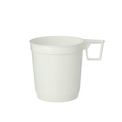 De Starpak 40 koffiekopjes (0,25 l, Ø 8 cm, 8,5 cm, wit) van hoogwaardig PS-materiaal met een platte handgreep zijn perfect voor dagelijks koffiegenot en worden geleverd in krimpfolie (40 stuks).
