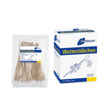 Wattenstaafjes, lengte: 15 cm, middelkraag, hout | Pak (1000 stuks)