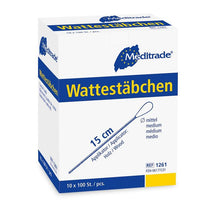 Wattenstaafjes, lengte: 15 cm, middelkraag, hout | Pak (1000 stuks)