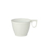 Een verpakking met 10 witte Starpak koffiekopjes (0,18 l, Ø 7,8 cm, 6 cm hoog) van duurzaam PS staat op een witte achtergrond. Elk kopje heeft een oor en een eenvoudige, conische vorm - ideaal voor het dagelijkse koffiegenot.