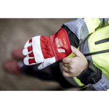NITRAS leren handschoenen voor kinderen, rood/grijs