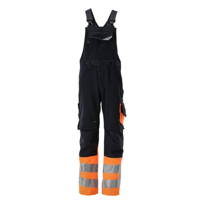 MASCOT® Sunderland tuinbroek, zwartblauw/fluo oranje