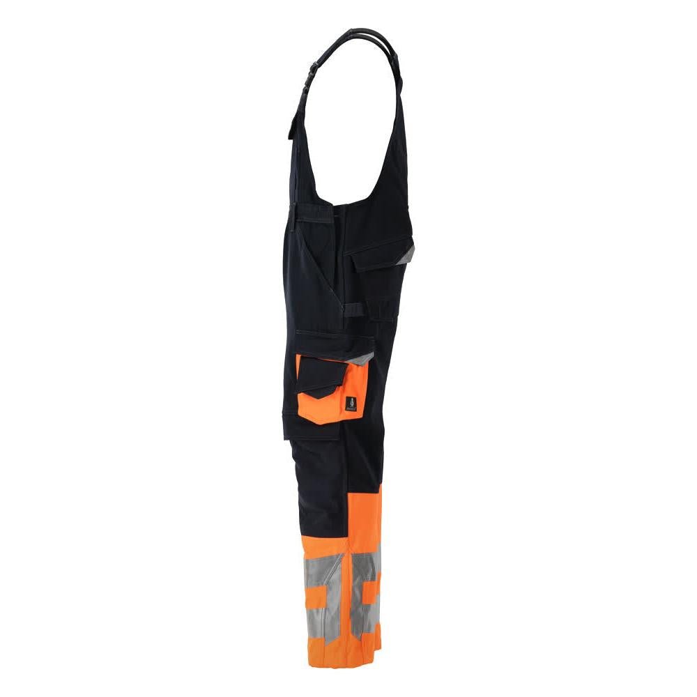 MASCOT® Sunderland tuinbroek, zwartblauw/fluo oranje
