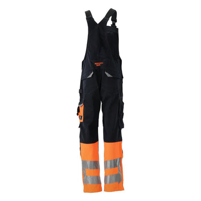 MASCOT® Sunderland tuinbroek, zwartblauw/fluo oranje
