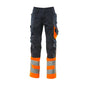 MASCOT® Leeds broek, zwartblauw/fluo oranje