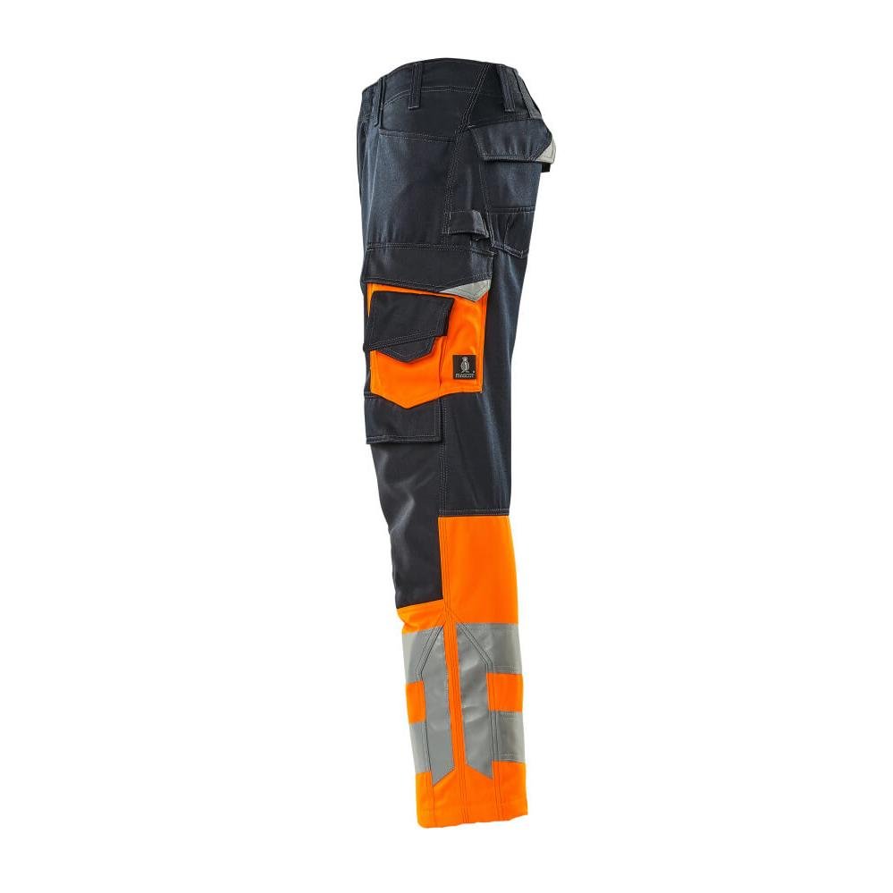 MASCOT® Leeds broek, zwartblauw/fluo oranje