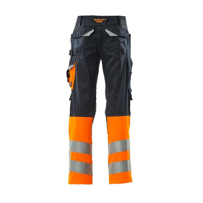 MASCOT® Leeds broek, zwartblauw/fluo oranje