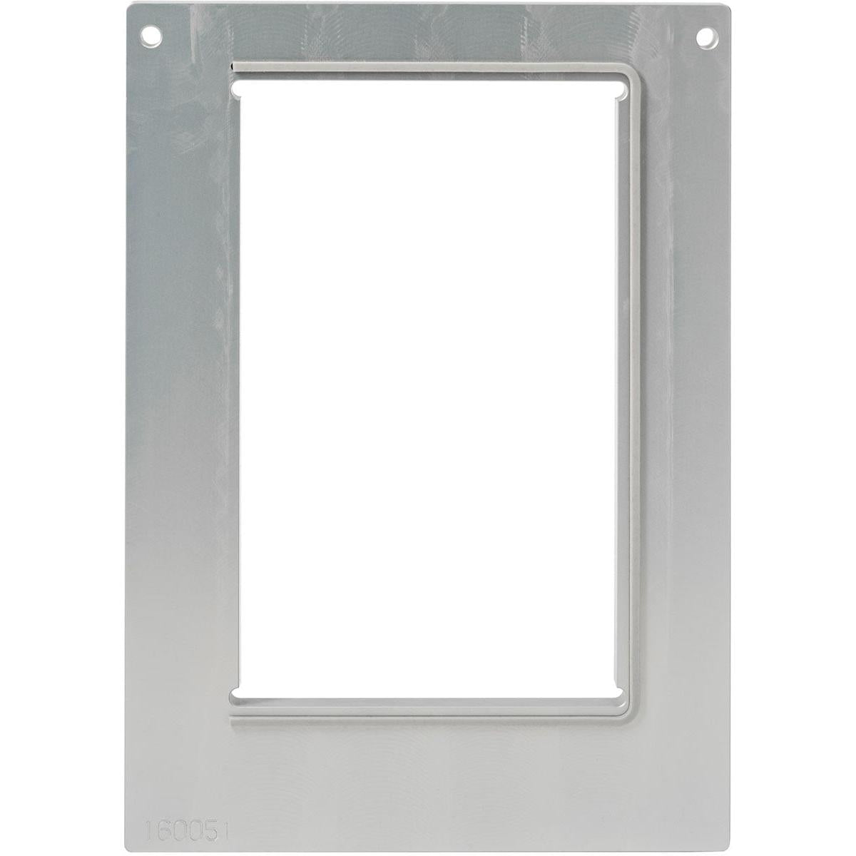 Een rechthoekig metalen frame voor de cassette DF10/20 v. kartonnen doos, rechthoekig, M, 900 ml van Duni GmbH heeft een grote centrale uitsparing en vier hoekgaten. Het nummer 160051 is linksonder gegraveerd, op een witte achtergrond.