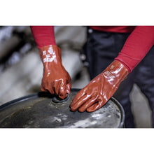 NITRAS PVC-handschoenen, rood, EN 388 katoenen jersey | Pakket (12 paar)