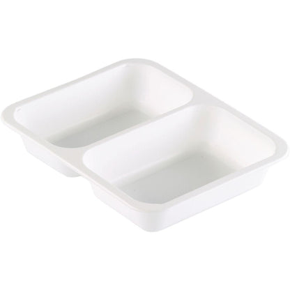De Duni GmbH PP-schaal Caterline 2 Wit PP 227x178 is een witte, rechthoekige schaal met twee vakken - perfect als georganiseerd horeca servies voor de foodservice.