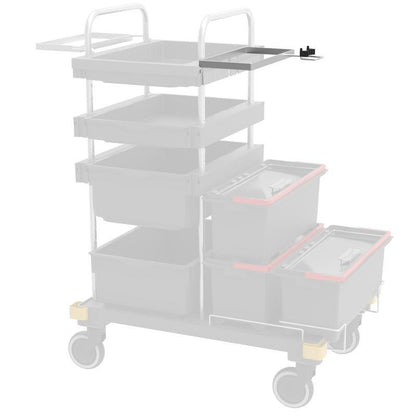 VERMOP houder voor chemiecentrum met handvathouder op traverse, 34 x 27 x 9 cm