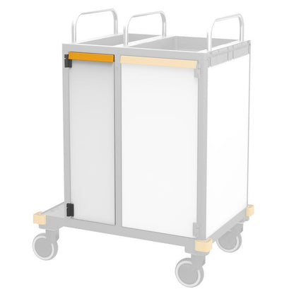 VERMOP deur L smal + handgreep. Plat. Wl.