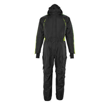 Overall met kniezakken, lichtgewicht wintercombinatie, zwart/fluo geel