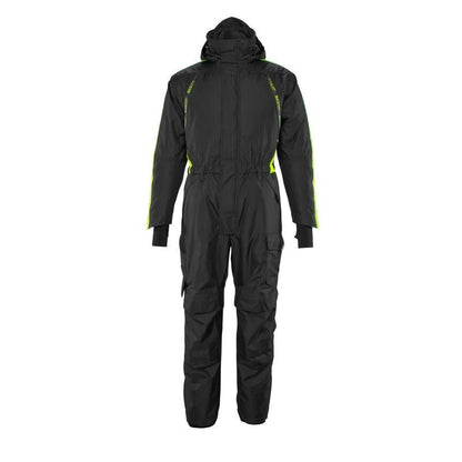 Overall met kniezakken, lichtgewicht wintercombinatie, zwart/fluo geel