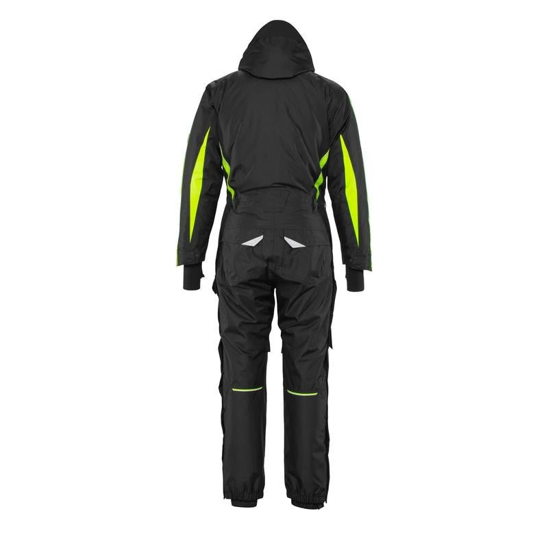 Overall met kniezakken, lichtgewicht wintercombinatie, zwart/fluo geel
