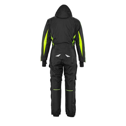 Overall met kniezakken, lichtgewicht wintercombinatie, zwart/fluo geel