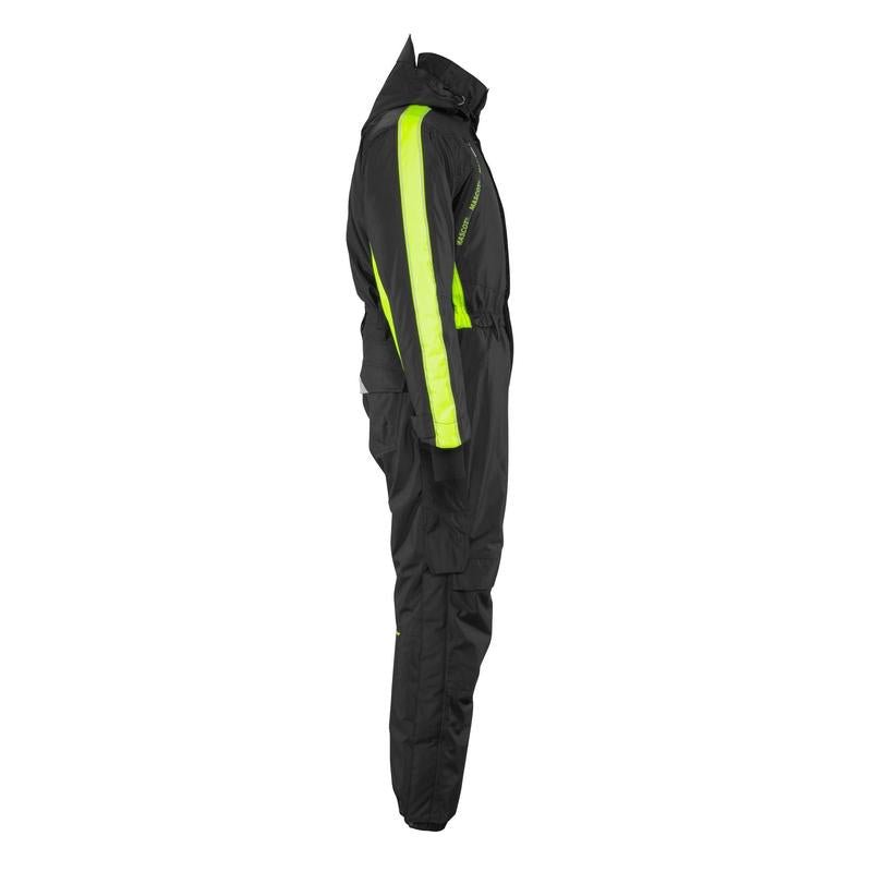 Overall met kniezakken, lichtgewicht wintercombinatie, zwart/fluo geel