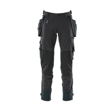 Broek met hangende zakken, stretchbroek, zwartblauw
