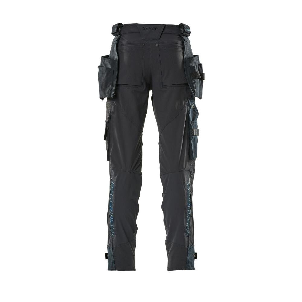Broek met hangende zakken, stretchbroek, zwartblauw