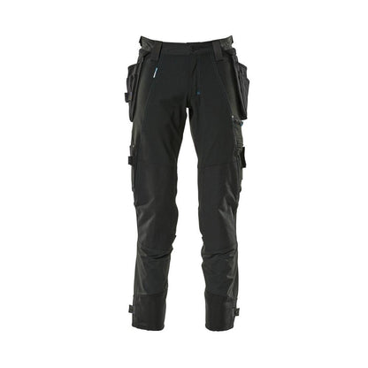 Broek met hangende zakken, stretchbroek, zwart