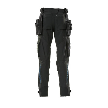 Broek met hangende zakken, stretchbroek, zwart