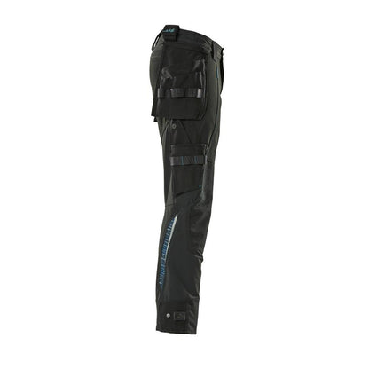 Broek met hangende zakken, stretchbroek, zwart