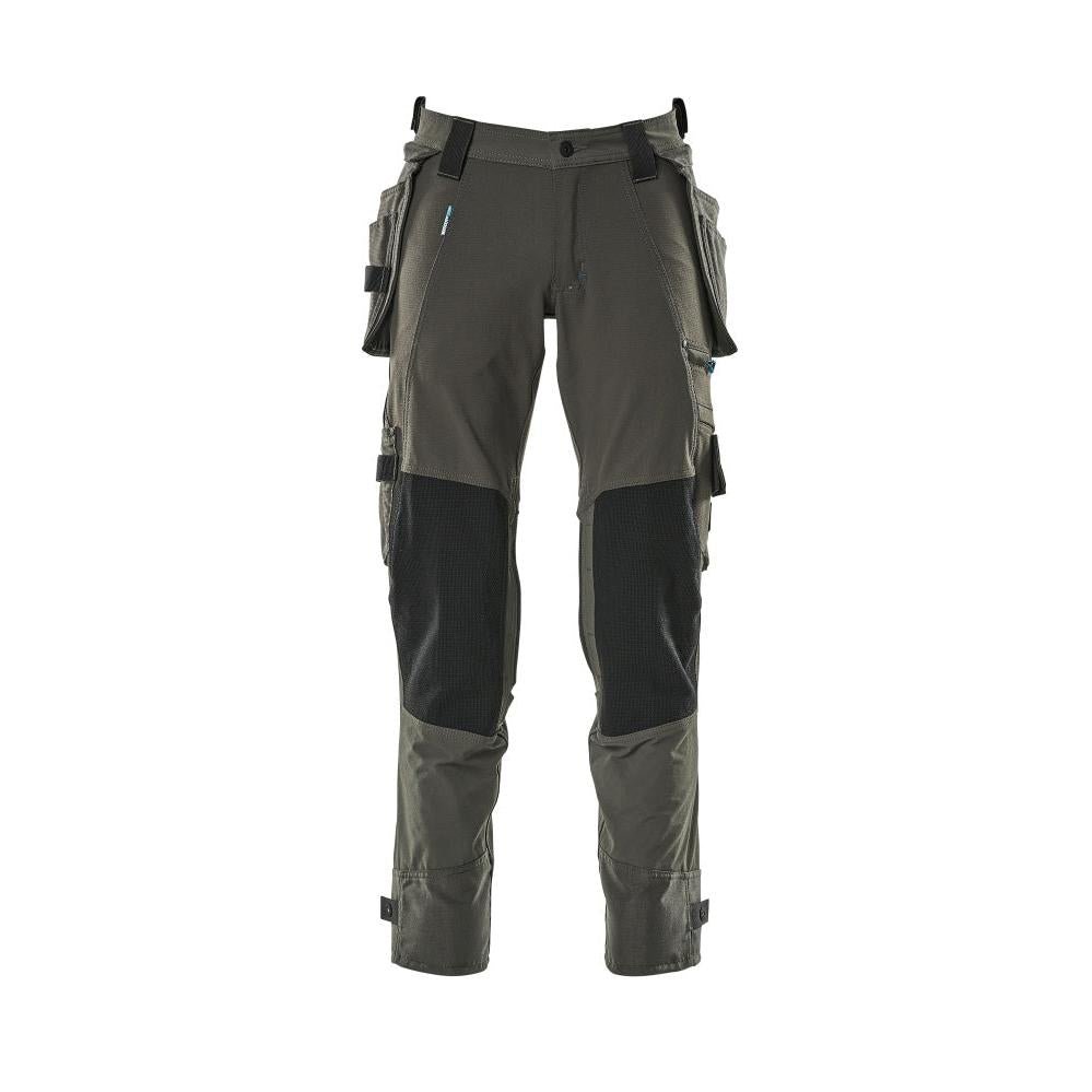 Broek met hangende zakken, stretchbroek, donker antraciet