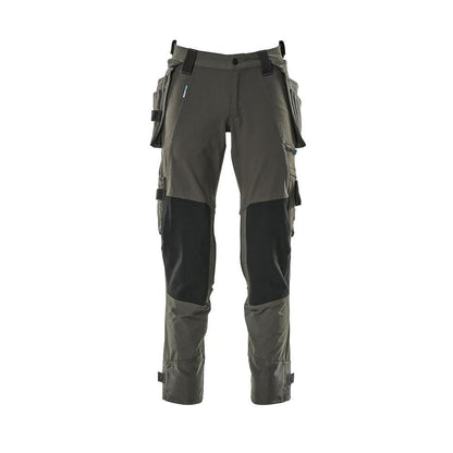 Broek met hangende zakken, stretchbroek, donker antraciet